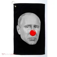 Putin Clown Funny Golf Towel thumb 0