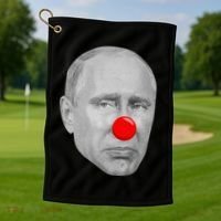Putin Clown Funny Golf Towel thumb 1