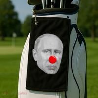 Putin Clown Funny Golf Towel thumb 2