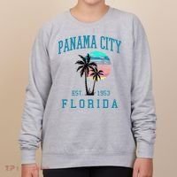 Panama City Florida Spring Vacations Beach Palm Trees Summer Women's Sweatshirt thumb 0