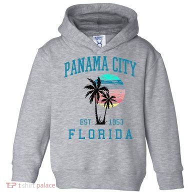 Panama City Florida Spring Vacations Beach Palm Trees Summer Toddler Hoodie