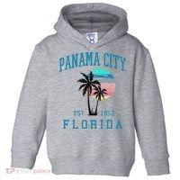 Panama City Florida Spring Vacations Beach Palm Trees Summer Toddler Hoodie thumb 0