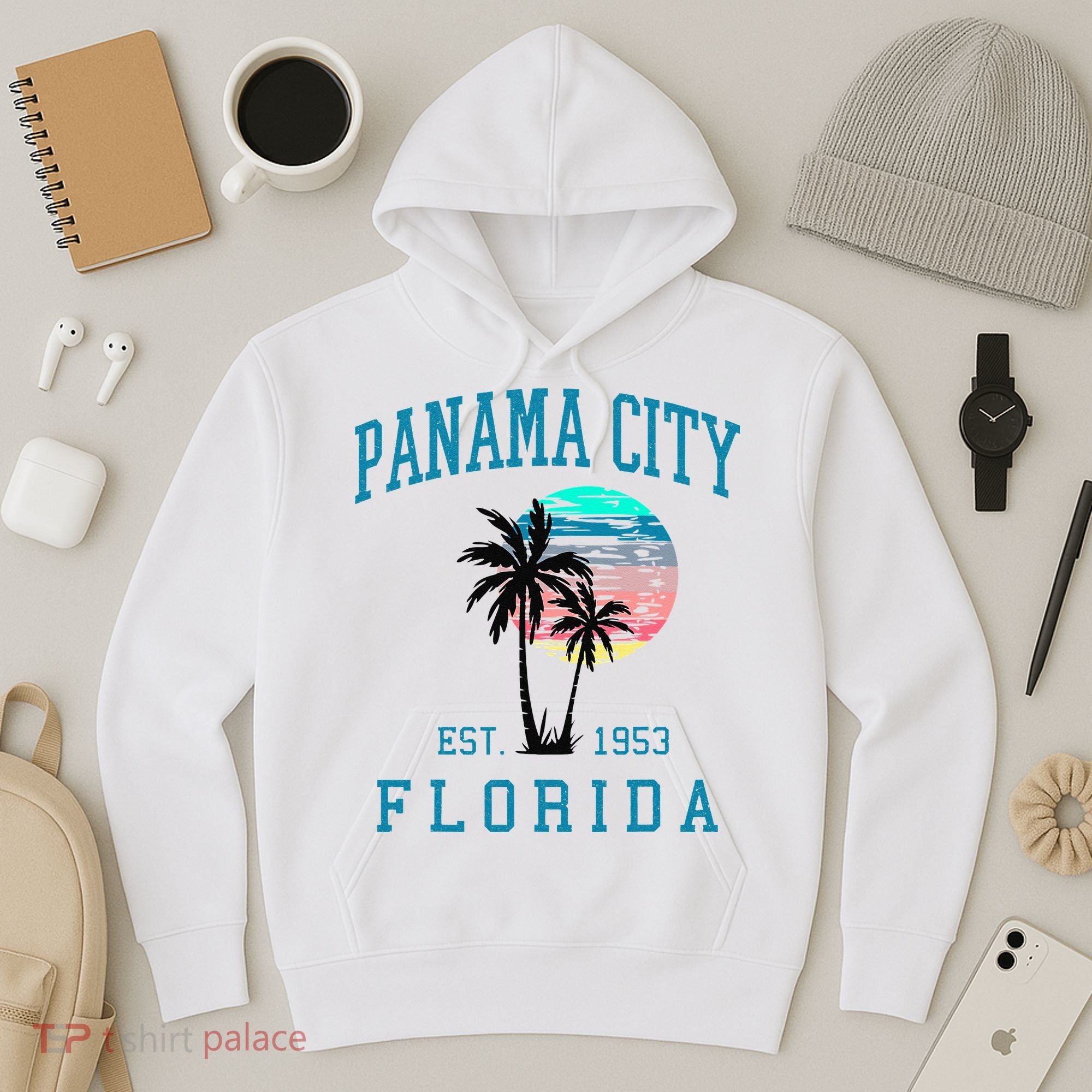 Panama City Florida Spring Vacations Beach Palm Trees Summer Hoodie