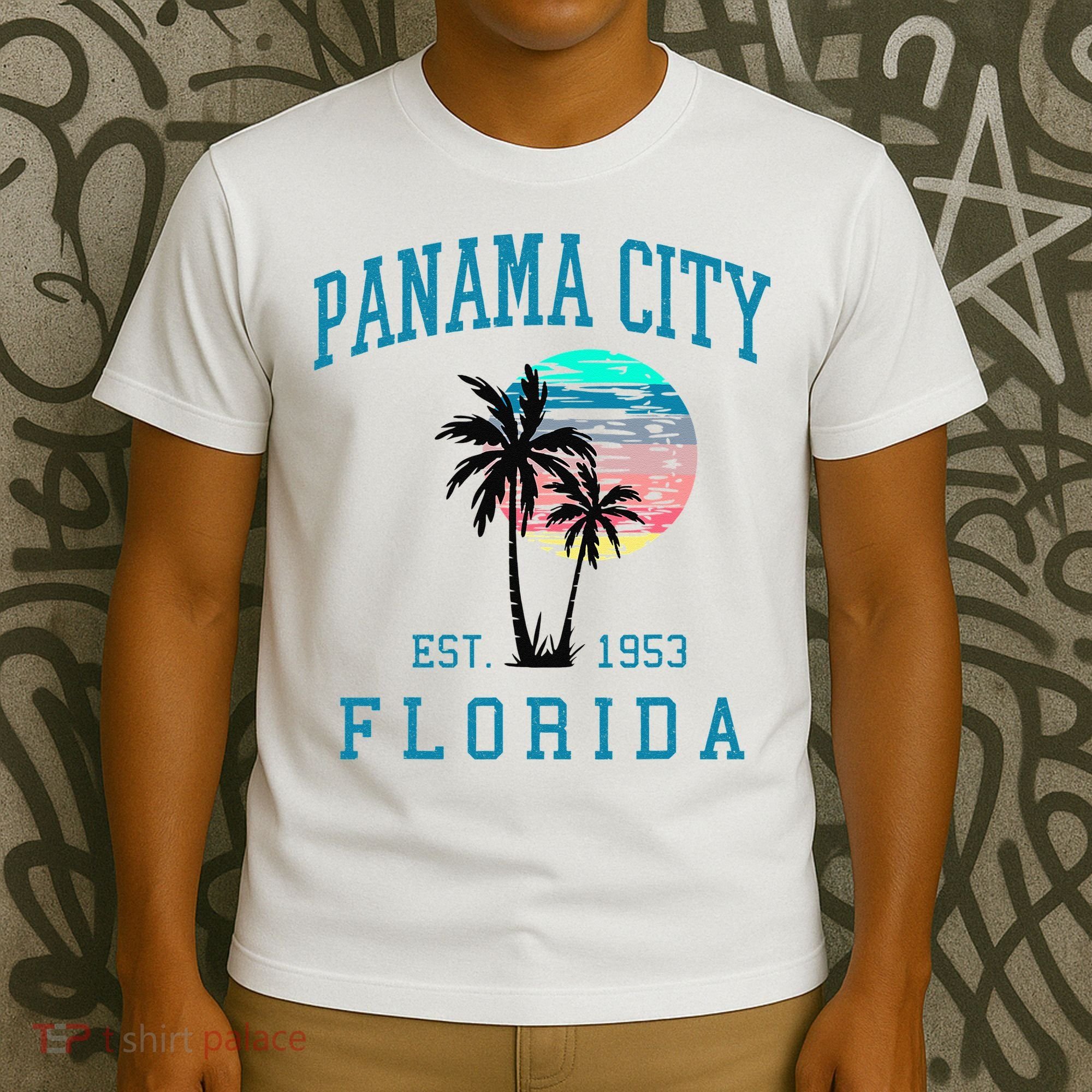 Panama City Florida Spring Vacations Beach Palm Trees Summer T-Shirt