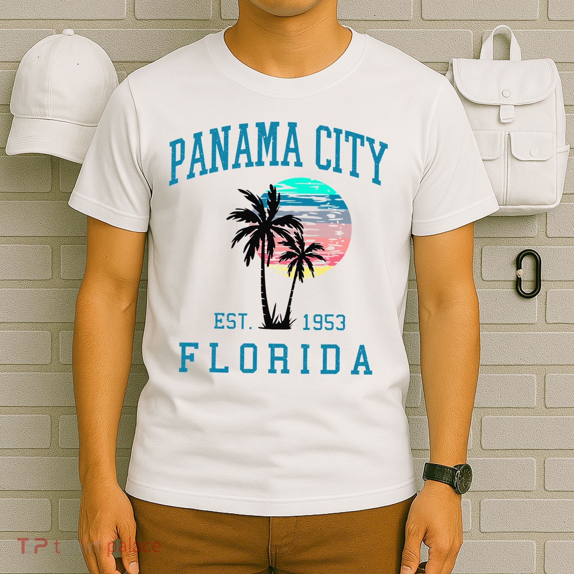 Panama City Florida Spring Vacations Beach Palm Trees Summer T-Shirt