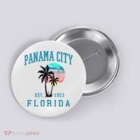 Panama City Florida Spring Vacations Beach Palm Trees Summer Button thumb 0