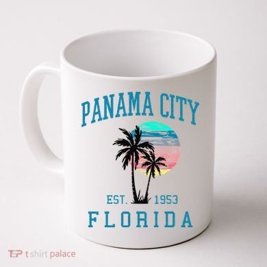 Panama City Florida Spring Vacations Beach Palm Trees Summer Coffee Mug