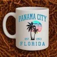 Panama City Florida Spring Vacations Beach Palm Trees Summer Coffee Mug thumb 2