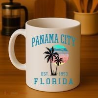 Panama City Florida Spring Vacations Beach Palm Trees Summer Coffee Mug thumb 4