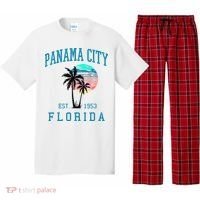 Panama City Florida Spring Vacations Beach Palm Trees Summer Pajama Set thumb 0