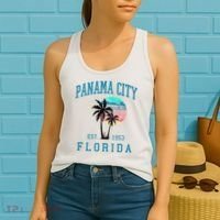 Panama City Florida Spring Vacations Beach Palm Trees Summer Women's Tank Top thumb 2