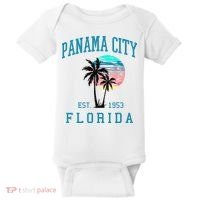 Panama City Florida Spring Vacations Beach Palm Trees Summer Baby Bodysuit thumb 0