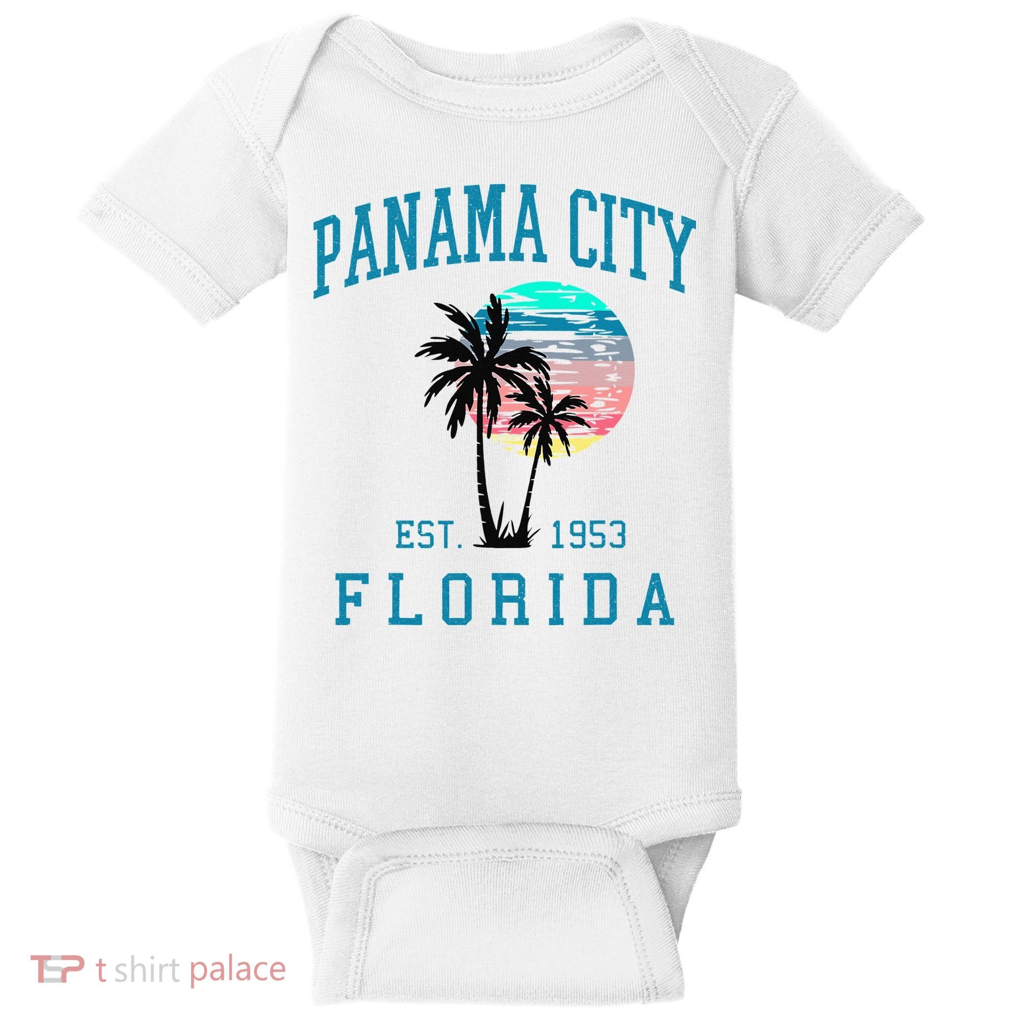 Panama City Florida Spring Vacations Beach Palm Trees Summer Baby Bodysuit