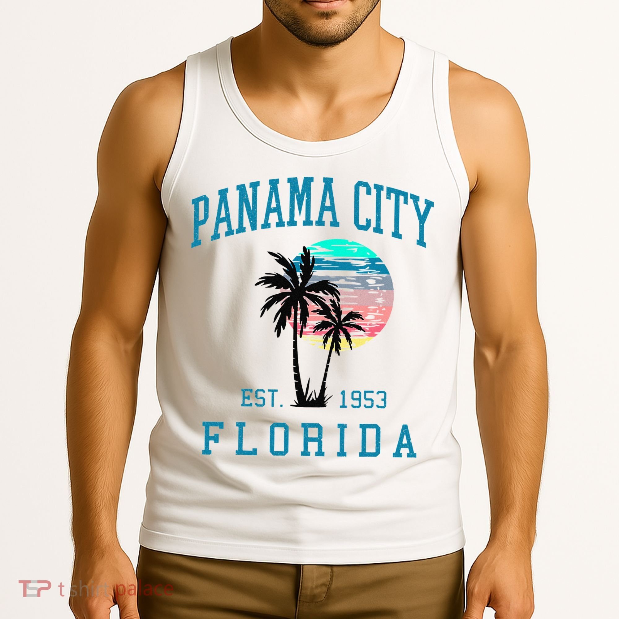 Panama City Florida Spring Vacations Beach Palm Trees Summer Tank Top