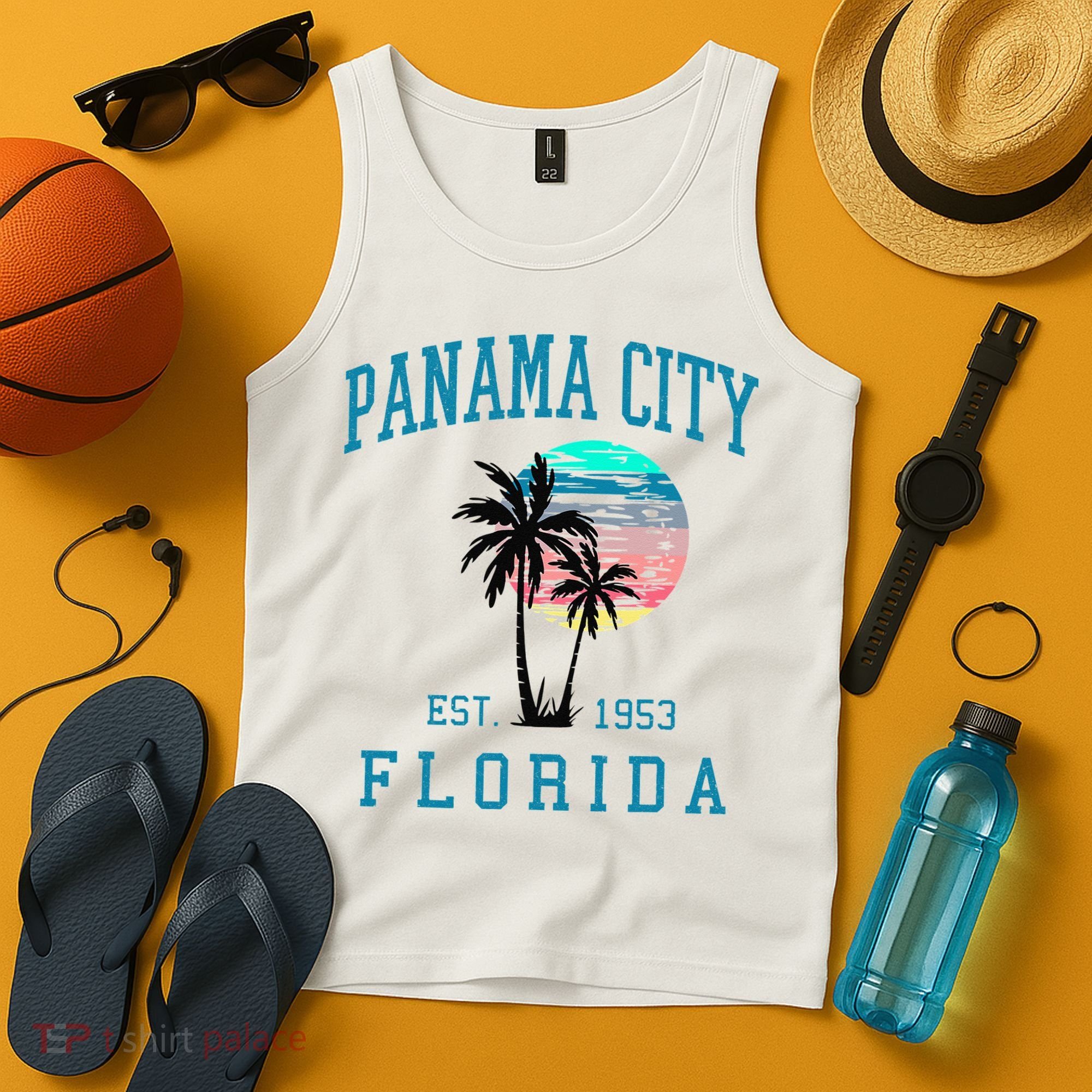 Panama City Florida Spring Vacations Beach Palm Trees Summer Tank Top