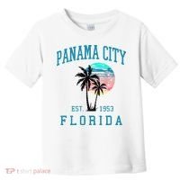 Panama City Florida Spring Vacations Beach Palm Trees Summer Toddler T-Shirt thumb 0