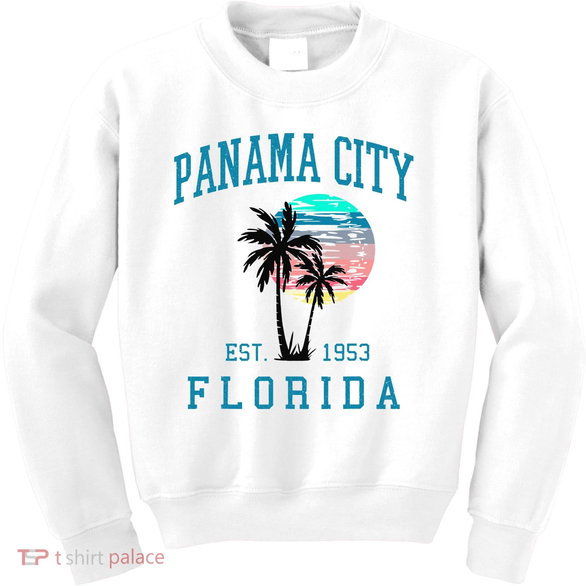 Panama City Florida Spring Vacations Beach Palm Trees Summer Kids Sweatshirt