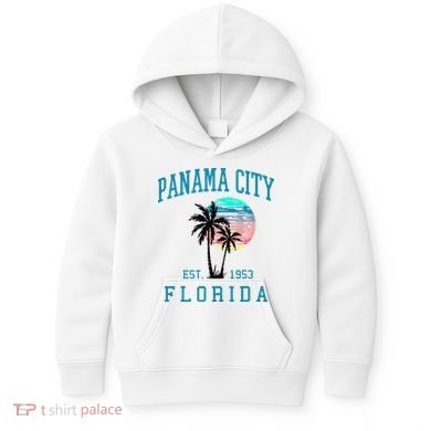 Panama City Florida Spring Vacations Beach Palm Trees Summer Kids Hoodie