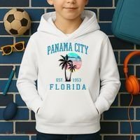 Panama City Florida Spring Vacations Beach Palm Trees Summer Kids Hoodie thumb 2