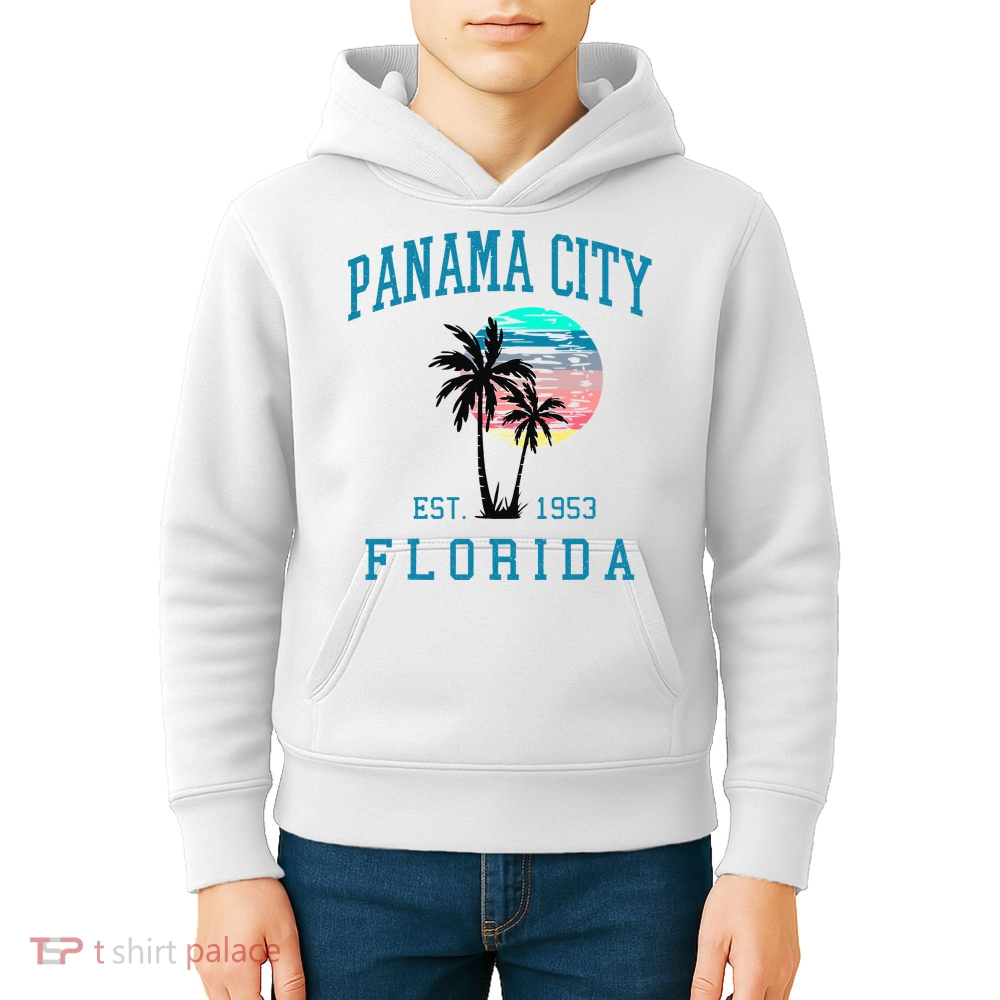 Panama City Florida Spring Vacations Beach Palm Trees Summer Kids Hoodie