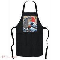 Persian Catzilla Funny Cat Ocean Waves Japanese Art Retro Apron thumb 0