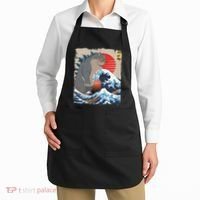 Persian Catzilla Funny Cat Ocean Waves Japanese Art Retro Apron thumb 2