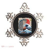 Persian Catzilla Funny Cat Ocean Waves Japanese Art Retro Ornament thumb 0