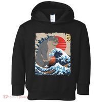 Persian Catzilla Funny Cat Ocean Waves Japanese Art Retro Toddler Hoodie thumb 0