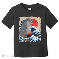 Persian Catzilla Funny Cat Ocean Waves Japanese Art Retro Toddler T-Shirt thumb 0