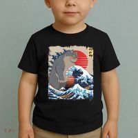 Persian Catzilla Funny Cat Ocean Waves Japanese Art Retro Toddler T-Shirt thumb 2