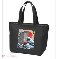 Persian Catzilla Funny Cat Ocean Waves Japanese Art Retro Tote Bag thumb 3