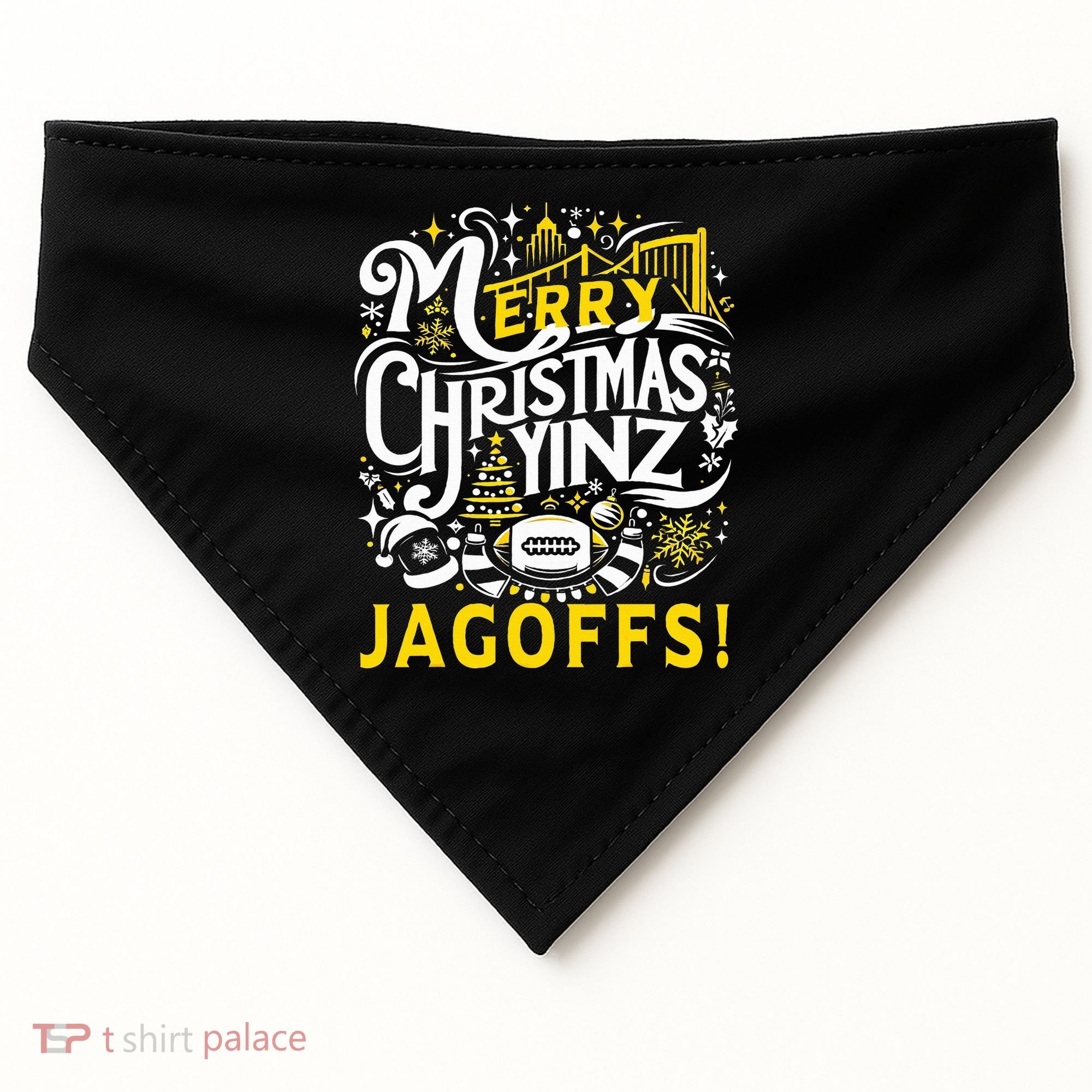 Pittsburgh Christmas Funny Yinz Jagoff Ugly USA-Made Doggie Bandana