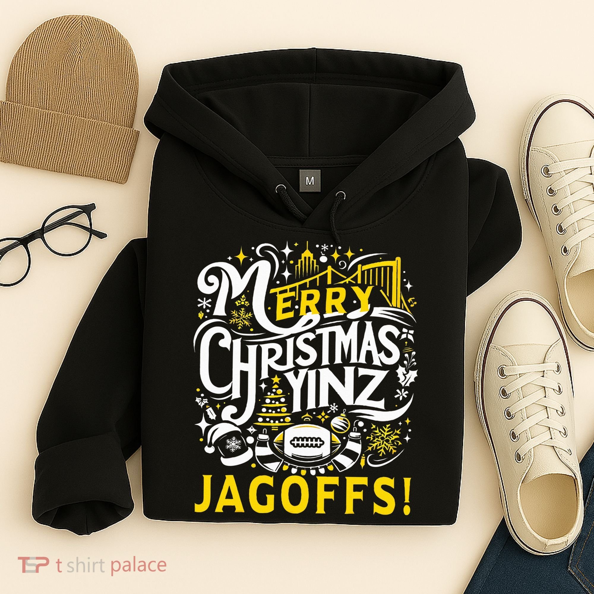 Pittsburgh Christmas Funny Yinz Jagoff Ugly Hoodie