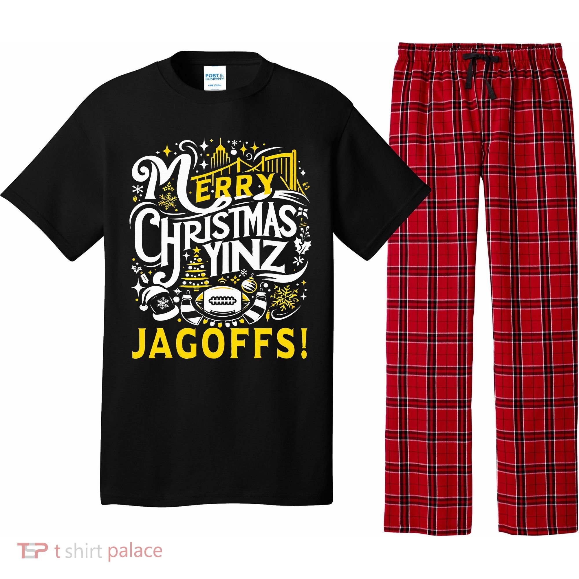 Pittsburgh Christmas Funny Yinz Jagoff Ugly Pajama Set