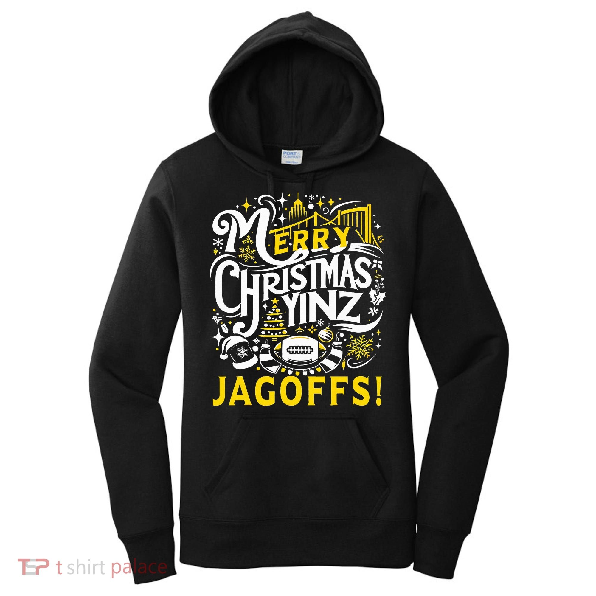 Pittsburgh Christmas Funny Yinz Jagoff Ugly Women's Hoodie