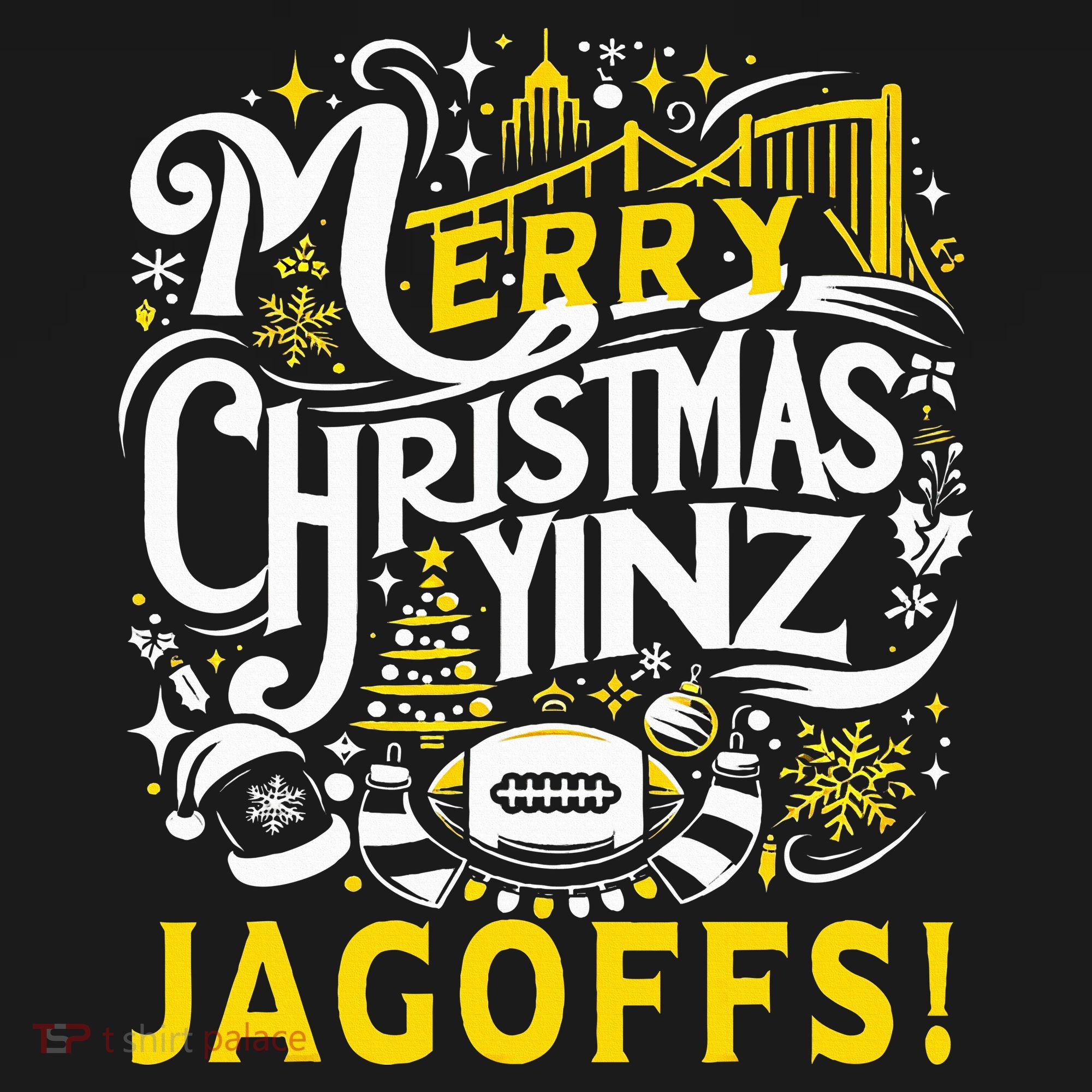 Pittsburgh Christmas Funny Yinz Jagoff Ugly Women's Tank Top