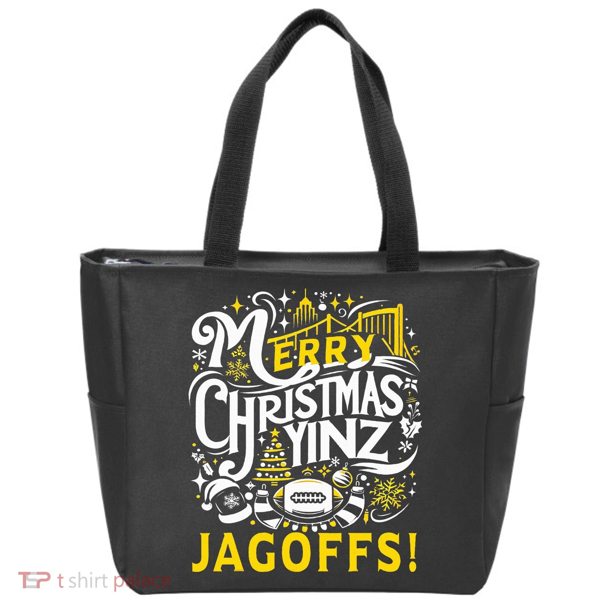 Pittsburgh Christmas Funny Yinz Jagoff Ugly Tote Bag