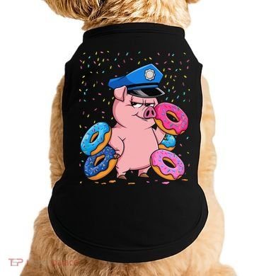Pig Cop Funny Police Officer Doughnut Doggie Tank