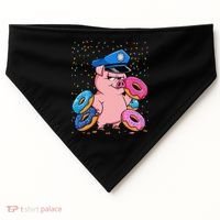 Pig Cop Funny Police Officer Doughnut USA-Made Doggie Bandana thumb 0