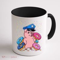 Pig Cop Funny Police Officer Doughnut Coffee Mug thumb 1