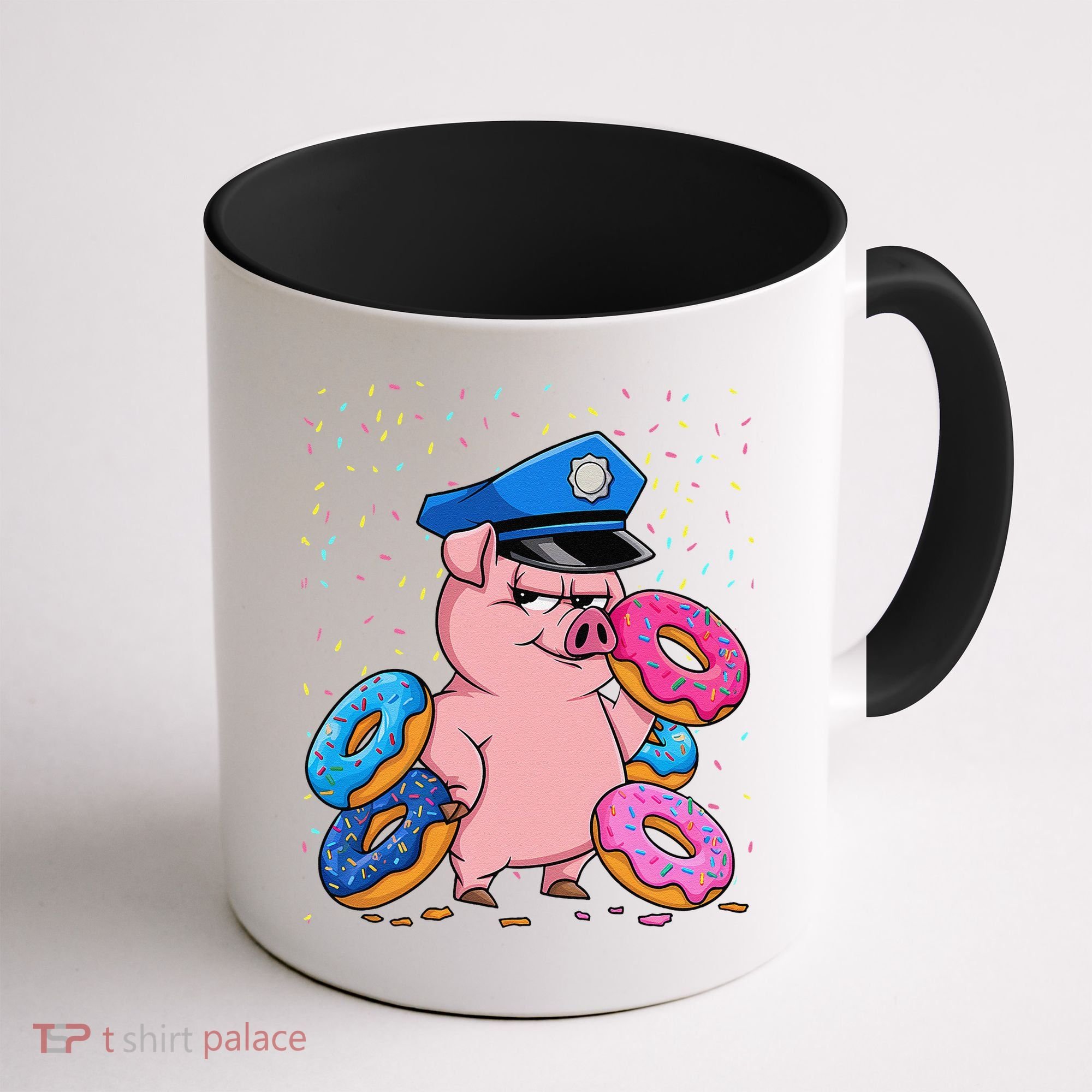 Pig Cop Funny Police Officer Doughnut Coffee Mug