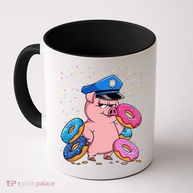Pig Cop Funny Police Officer Doughnut Coffee Mug