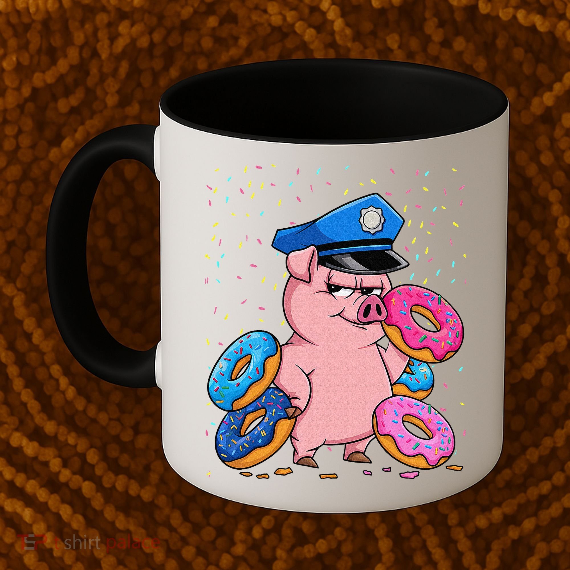 Pig Cop Funny Police Officer Doughnut Coffee Mug