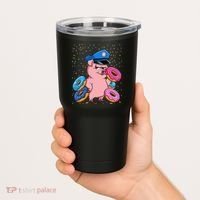 Pig Cop Funny Police Officer Doughnut Tumbler thumb 2