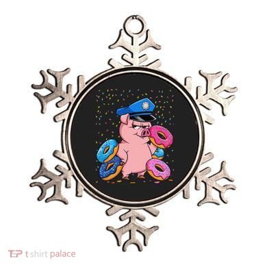 Pig Cop Funny Police Officer Doughnut Ornament