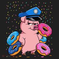 Pig Cop Funny Police Officer Doughnut Hat thumb 2