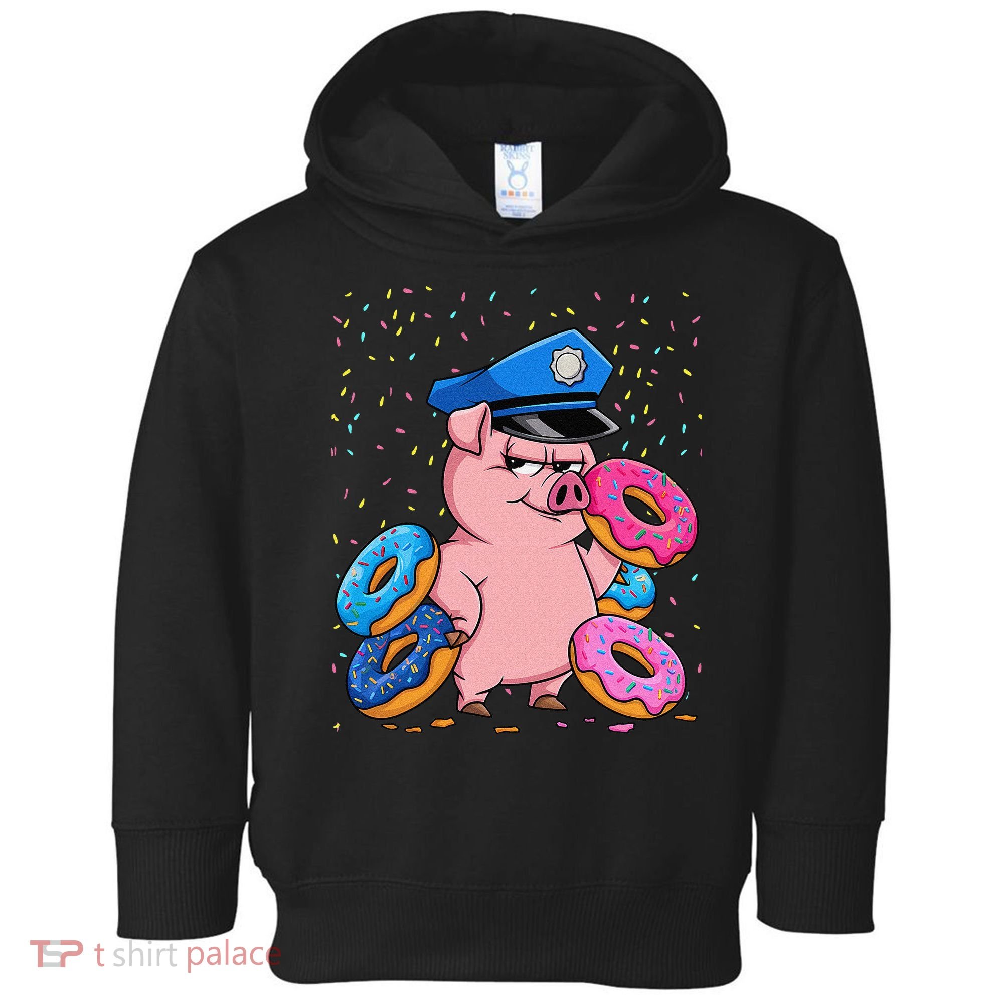 Pig Cop Funny Police Officer Doughnut Toddler Hoodie