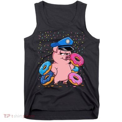 Pig Cop Funny Police Officer Doughnut Tank Top