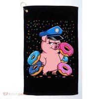 Pig Cop Funny Police Officer Doughnut Golf Towel thumb 0