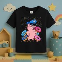 Pig Cop Funny Police Officer Doughnut Toddler T-Shirt thumb 3
